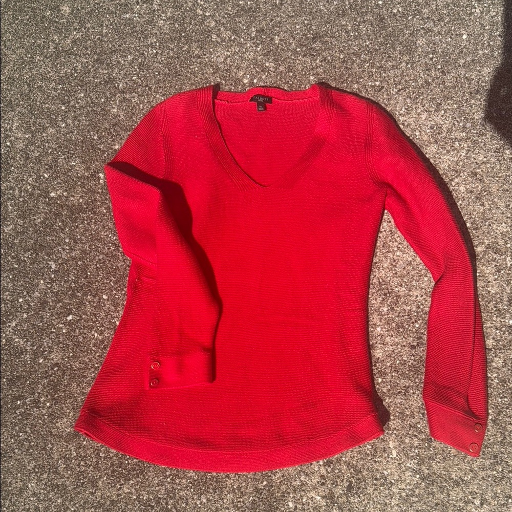 Talbots Vivid Red V-Neck Sweater
